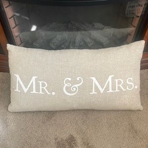 Mr. & Mrs. Burlap Style Pillow